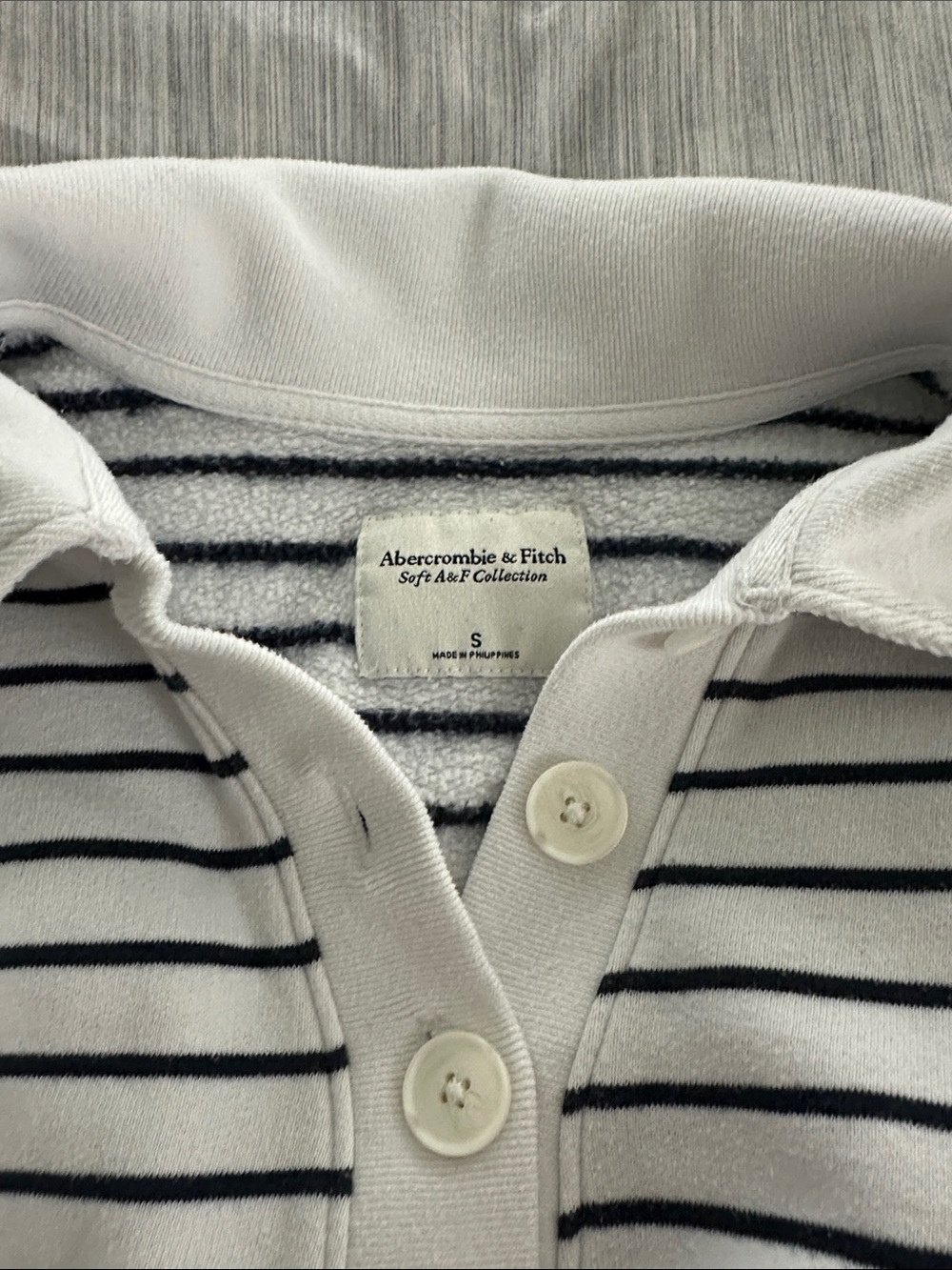 Abercrombie & Fitch Striped Polo Sweatshirt - Picture 2 of 7
